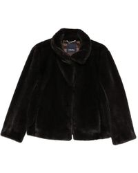 Max Mara - Chaqueta Crea De Pelo Artificial Con Cuello Alto - Lyst