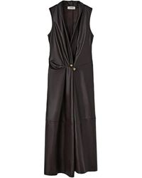 RETORI - Mangosteen-Closure Leather Maxi Dress - Lyst
