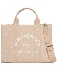 KARL LAGERFELD - Medium Rue St-Guillaume Pearl-Embellished Tote Bag - Lyst