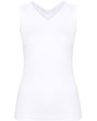 Peserico - Bead-embellished Fine-ribbed Top - Lyst