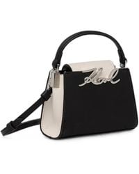 KARL LAGERFELD - Karl Signature Logo-Plaque Mini Shoulder Bag - Lyst