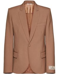 Valentino Garavani - Logo-Patch Single-Breasted Blazer - Lyst