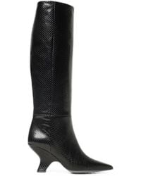 Anna F. - Bottines En Cuir À Imprimé Python - Lyst