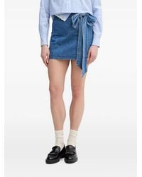 GAUDI - Bow-Detail Denim Mini Skirt - Lyst