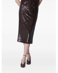P.A.R.O.S.H. - Sequin-Embellished Pencil Midi Skirt - Lyst