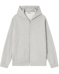 Ganni - Teddy Hoodie Met Rits - Lyst