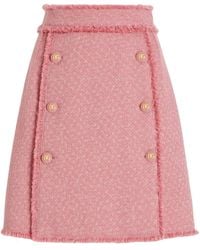 Dolce & Gabbana - Dna Logo-Engraved Mini Skirt - Lyst