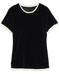 JNBY - Contrast-Trim Velvet T-Shirt - Lyst