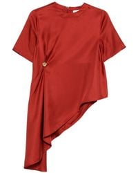 Loulou de Saison - Madea Button-Detail Asymmetric Blouse - Lyst