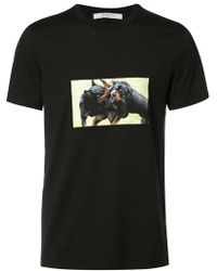 Givenchy Camiseta con estampado de rottweiler - Negro
