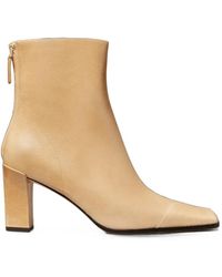 Tory Burch - Asymmetric Cap-Toe Ankle Boots - Lyst