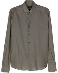 Dell'Oglio - Spread-collar Linen Shirt - Lyst