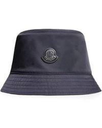 Moncler - Leather Logo Gabardine Bucket Hat - Lyst