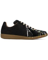 Maison Margiela Paint Drop Replica Trainers - Black