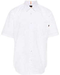 BOSS - Kurzärmeliges Hemd aus Popeline - Lyst