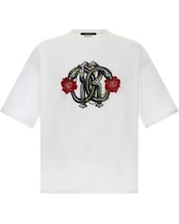 Roberto Cavalli - T-Shirt mit RC Monogramm-Print - Lyst