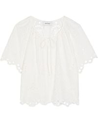 Matteau - Broderie-Anglaise Scalloped-Edge Blouse - Lyst