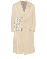 Yohji Yamamoto - Blazer Met Enkele Rij Knopen En Slogan Patch - Lyst