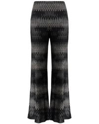 Missoni - Viscose Lamé Chevron Palazzo Trousers - Lyst