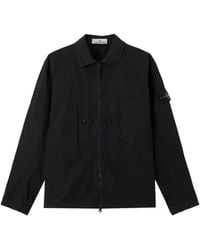 Stone Island - 1200005 Mercerised Organic-Cotton Ripstop Overshirt - Lyst