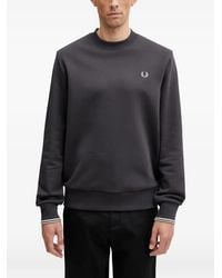 Fred Perry - Logo-Embroidered Tipped-Cuff Sweater - Lyst