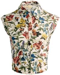 Alice + Olivia - Kim Floral-Print Corset Top - Lyst