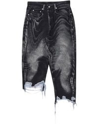 CAMPERLAB - Acid-Wash Frayed Denim Skirt - Lyst