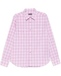 Tom Ford - Check-Pattern Chest-Pocket Shirt - Lyst