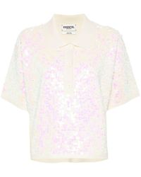 Essentiel Antwerp - Sequin-Embellished Polo Top - Lyst