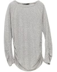 Bimba Y Lola - Melange Gathered Raglan T-Shirt - Lyst