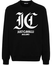 Just Cavalli - Schwarze baumwoll-fleece sweaters - Lyst