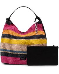 DKNY - Paula Striped Woven Shoulder Bag - Lyst