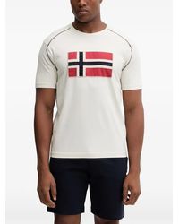 Napapijri - Reflect Logo-Patch Contrast-Stitch T-Shirt - Lyst