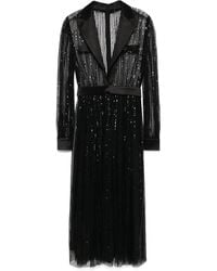Dolce & Gabbana - Sequin-Embellished Mesh Midi Dress - Lyst