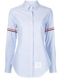 Thom Browne - Grosgrain Armband Long-Sleeve Oxford Shirt - Lyst