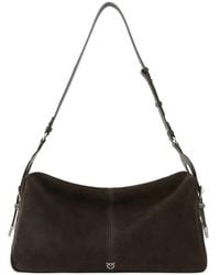 Pinko - Grand Sac Porté Épaule Keeper En Daim - Lyst