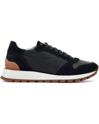Brunello Cucinelli - Suede And Techno Fabric Runners With Precious Toe - Lyst