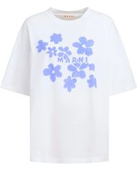 Marni - T-Shirt With Floral Motif - Lyst