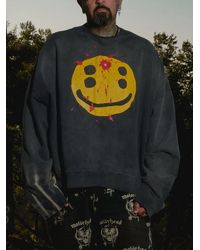 SAINT Mxxxxxx - Smile Graphic-Print Distressed Sweatshirt - Lyst
