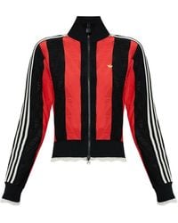 adidas - Cardigan Rayé À Logo Appliqué - Lyst