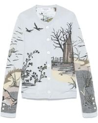 Thom Browne - Seasonal Scenic-Intarsia Cashmere Cardigan - Lyst
