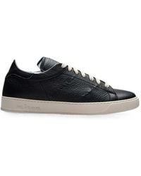 Kiton - Cross-Stitch Leather Sneakers - Lyst