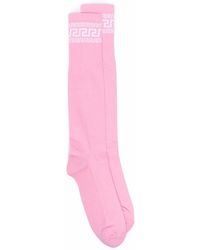 Versace ヴェルサーチェ インターシャ 靴下 - ピンク
