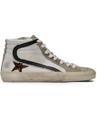Golden Goose - Slide Leopard-Print Sneakers - Lyst