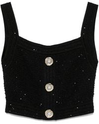 Balmain - Tweed Top - Lyst