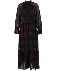 Shirtaporter - Tartan-Print Tiered Maxi Dress - Lyst