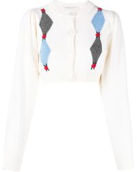 Alessandra Rich - フローラル アーガイル カーディガン - Lyst