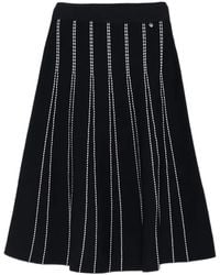 Liu Jo - Dark Striped Midi Skirt - Lyst