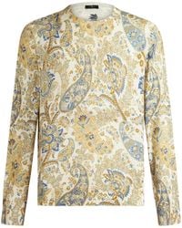 Etro - Sweater With Floral Paisley Print - Lyst