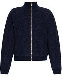 Versace - Giacca Con Zip E Motivo Barocco Jacquard - Lyst